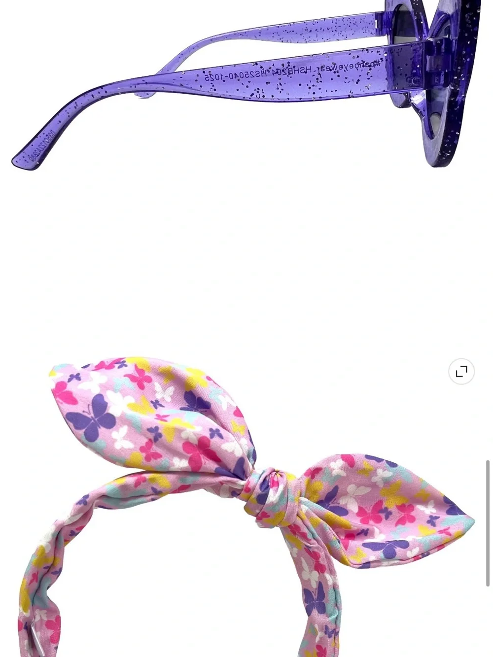 Hello Sunshine Purple Gem Cat-Eye Sunglasses & Floral Headband Set